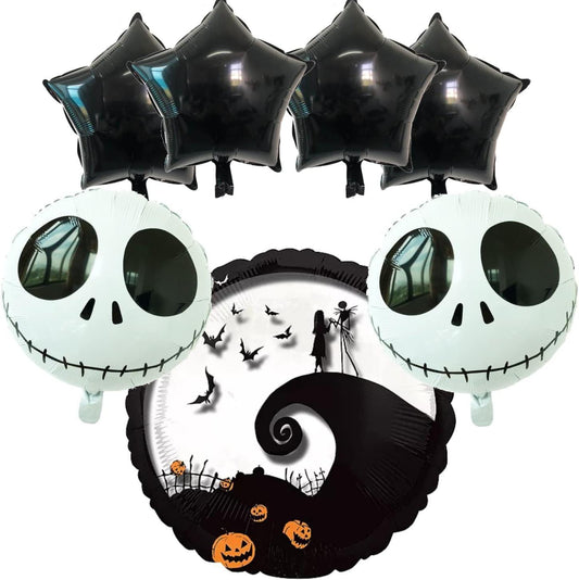 7 NIghtmare Before Christmas Balloons Bouquet | 28 Inch And 17 Inch Size Balloon Decorations For A Party Centerpiece Backdrop Decor