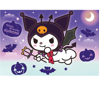 Kuromi Birthday Backdrop, Purple Halloween Theme (5x3 Foot Size) Fast Shipping Available