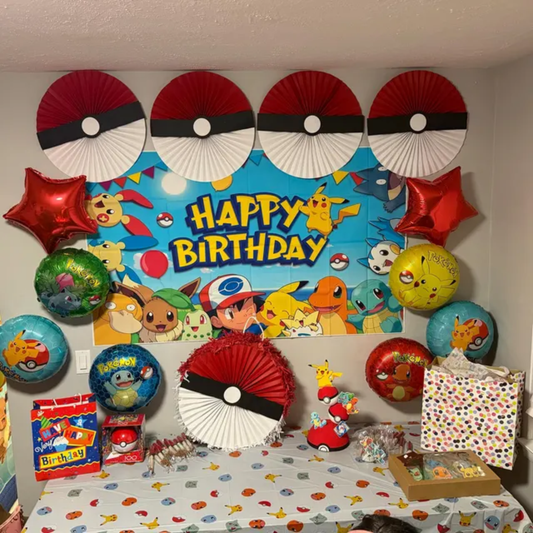 Pokemon Birthday Backdrop 3x5 Foot Happy Birthday Party Decoration Banner with Fast Shipping