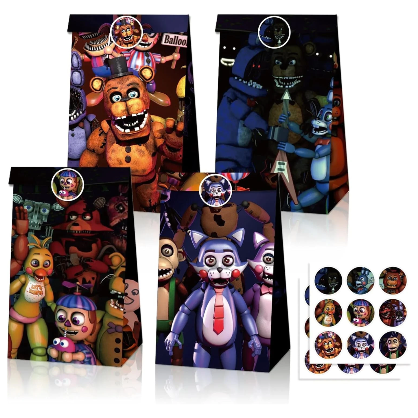 Five Nights at Freddy’s Goodie Bags and Stickers – 12 Pack Set with Fast Shipping