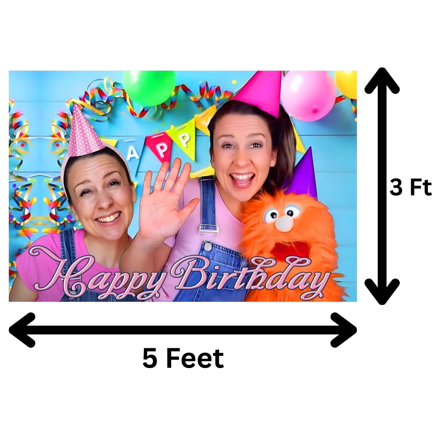 Ms Rachel Birthday Backdrop 3x5 ft – Happy Birthday Vinyl Banner | Toddler Party Photo Background