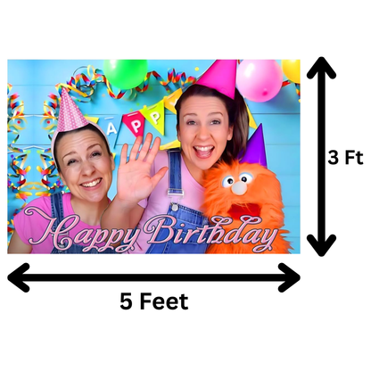 Ms Rachel Birthday Backdrop 3x5 ft – Happy Birthday Vinyl Banner | Toddler Party Photo Background