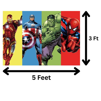 Avengers Superhero Birthday Party Photo Backdrop 5x3 Foot Banner Decoration with Fast Shipping