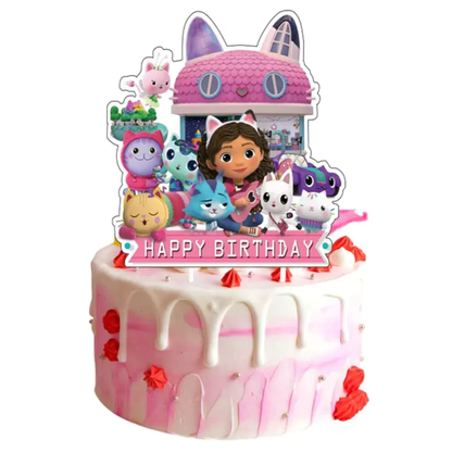Gabby’s Dollhouse Party Supplies Set – 20 Plates, 40 Napkins, Tablecloth & Cake Topper | Kids Birthday Bundle