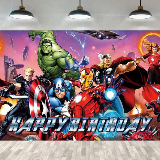Avengers Superhero Birthday Party Photo Backdrop 5x3 Foot Banner Decoration with Fast Shipping