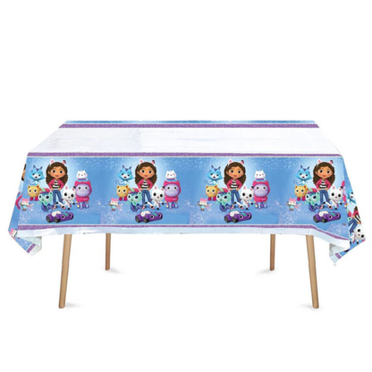 Gabby’s Dollhouse Party Supplies Set – 20 Plates, 40 Napkins, Tablecloth & Cake Topper | Kids Birthday Bundle